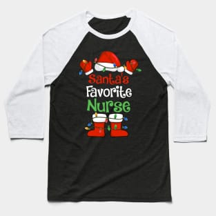 Santa's Favorite Nurse Funny Christmas Pajamas Baseball T-Shirt